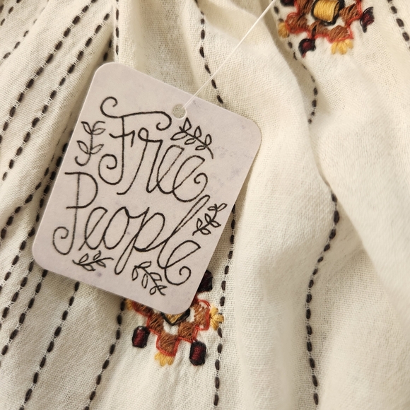 Free People Grasslands Embroidered Harem Pant Set Ivory Women's Size Large‎ - Picture 11 of 14